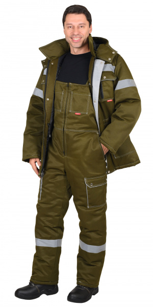 Костюм зимний "Титан" п/к, хаки с СОП (тк.Смесовая,240)